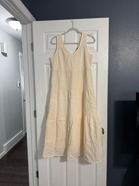 Quince 100% organic cotton gauze tiered maxi dress